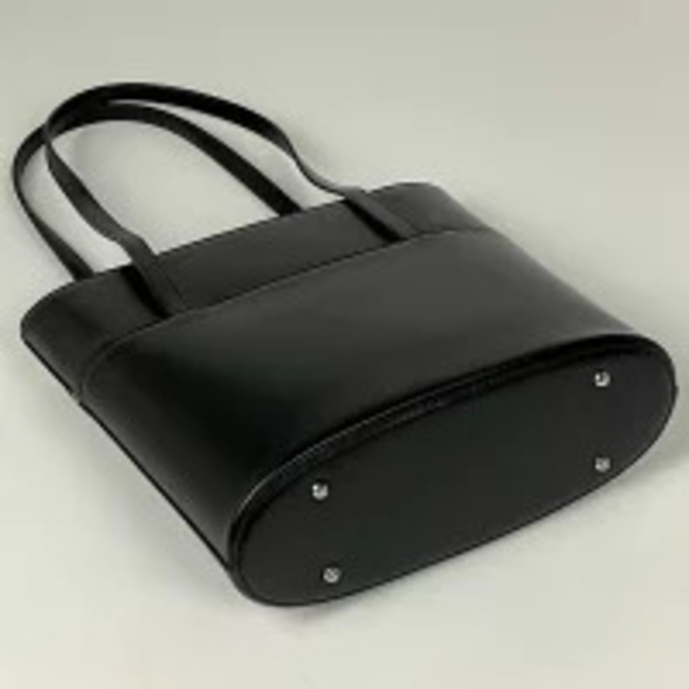 Burberry bag leather check shoulder tote black